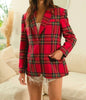 The Carol Blazer: Red Plaid Holiday Blazer - MomQueenBoutique