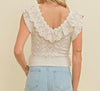 The Carrie Top: Sleeveless Lace Ruffled Top - MomQueenBoutique