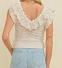 The Carrie Top: Sleeveless Lace Ruffled Top - MomQueenBoutique