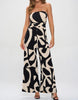 The Clara Jumpsuit: Strapless Geometric Print Wide Leg Jumpsuit - MomQueenBoutique