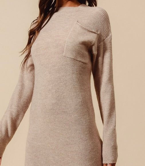 The CoCo Dress: Ribbed Sweater Dress With Pockets - MomQueenBoutique
