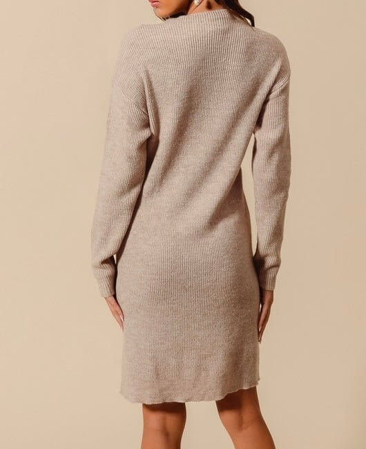 The CoCo Dress: Ribbed Sweater Dress With Pockets - MomQueenBoutique