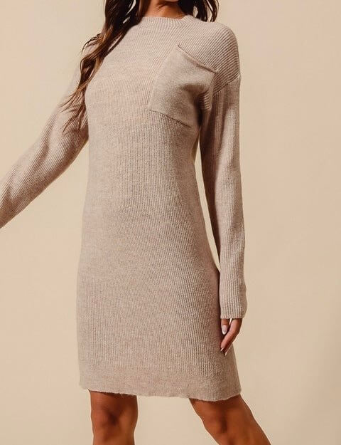 The CoCo Dress: Ribbed Sweater Dress With Pockets - MomQueenBoutique