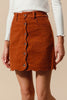 The Corduroy Connie Skirt: Scalloped Rust Corduroy Front Button Skirt - MomQueenBoutique