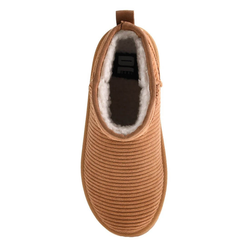 The Corduroy Yarroh Ugg Bootie: Casual Pull On Mini Bootie - MomQueenBoutique