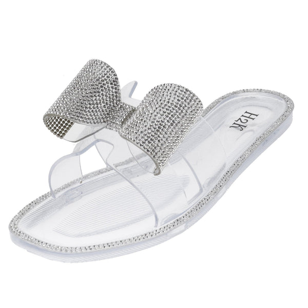 The Cutest Sandle Ever: Rhinestone Bow Slide - MomQueenBoutique