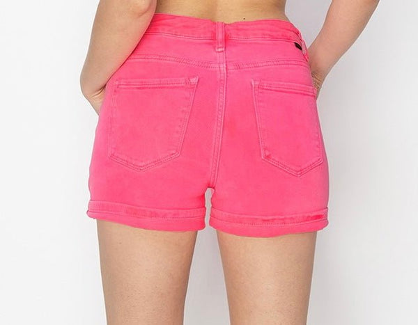 The Dani Shorts: Pink Denim Shorts - MomQueenBoutique