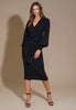 The Daphne Dress - Black Knit Sweater Wrap Dress - MomQueenBoutique