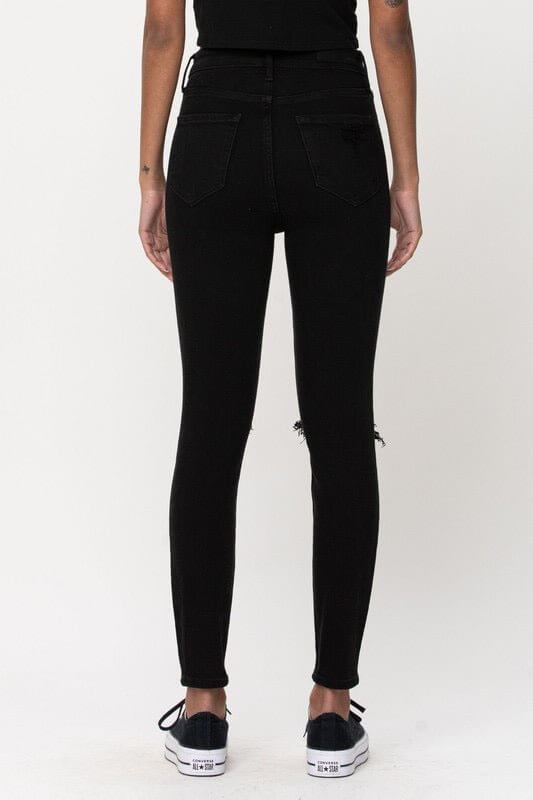 The Demi Jeans: Black Skinny Distressed Jeans - MomQueenBoutique