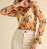 The Fallon Top - Long Sleeve Floral Mesh Top - MomQueenBoutique