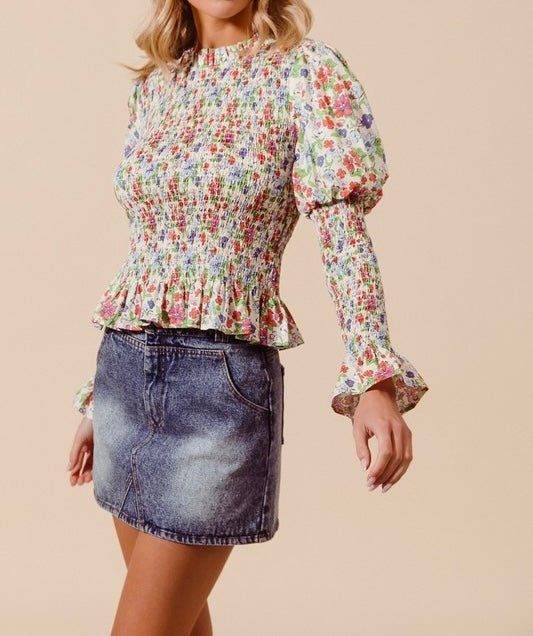 The Felecity Top: Floral Long Sleeve Top - MomQueenBoutique