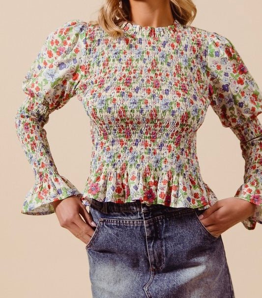 The Felecity Top: Floral Long Sleeve Top - MomQueenBoutique