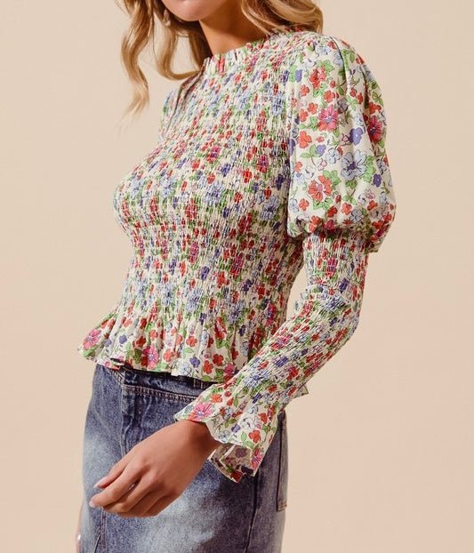 The Felecity Top: Floral Long Sleeve Top - MomQueenBoutique