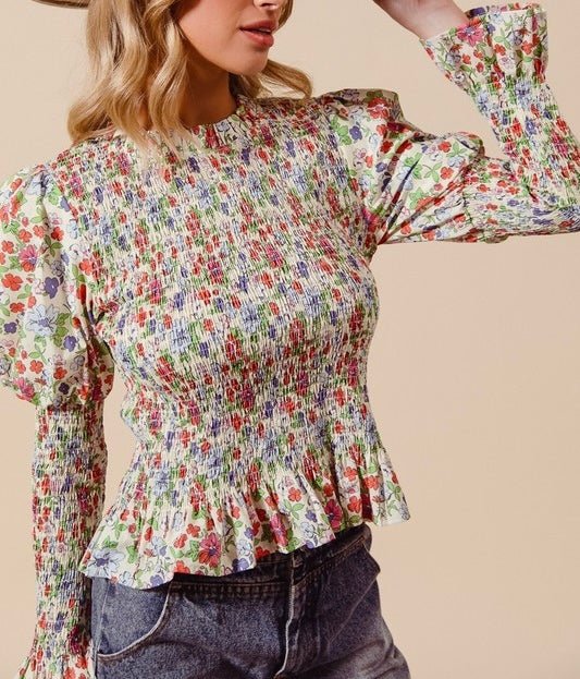 The Felecity Top: Floral Long Sleeve Top - MomQueenBoutique