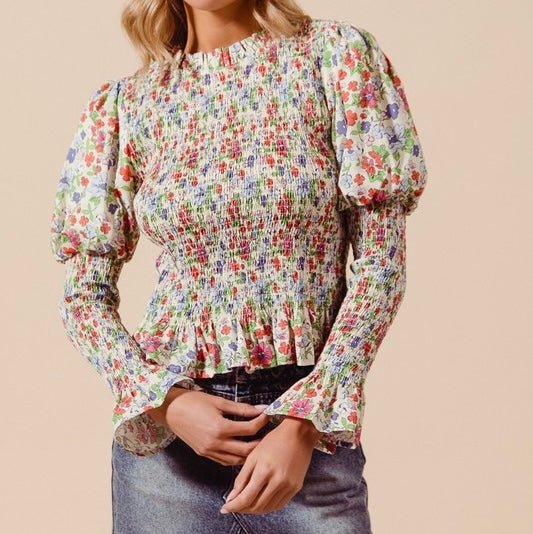 The Felecity Top: Floral Long Sleeve Top - MomQueenBoutique