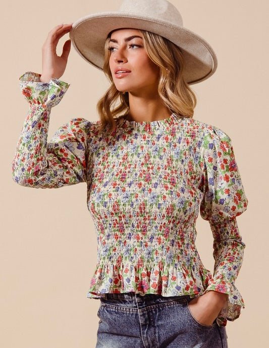 The Felecity Top: Floral Long Sleeve Top - MomQueenBoutique