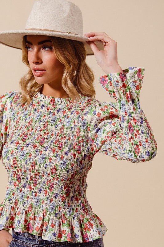 The Felecity Top: Floral Long Sleeve Top - MomQueenBoutique