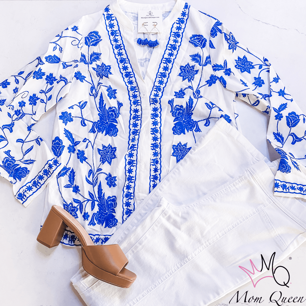 The Gwen Blouse: Floral Print Blouse - MomQueenBoutique