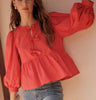 The Hadley Bow Blouse: Red Bow Blouse - MomQueenBoutique