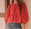 The Hadley Bow Blouse: Red Bow Blouse - MomQueenBoutique