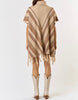 The Hallie Poncho Sweater: Striped Turtle Neck Tassel Sweater Poncho - MomQueenBoutique