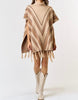 The Hallie Poncho Sweater: Striped Turtle Neck Tassel Sweater Poncho - MomQueenBoutique