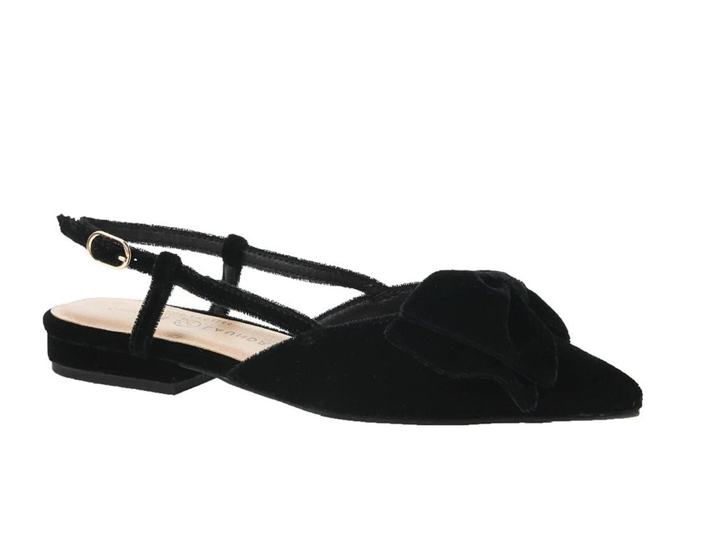 The Harmony Slingback Bow Slide In Black - MomQueenBoutique