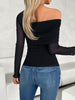 The Harper Top: Long Sleeve One Shoulder Blouse - MomQueenBoutique