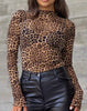 The Jane Top: Long Sleeve Leopard Mesh Top - MomQueenBoutique