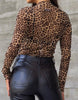 The Jane Top: Long Sleeve Leopard Mesh Top - MomQueenBoutique