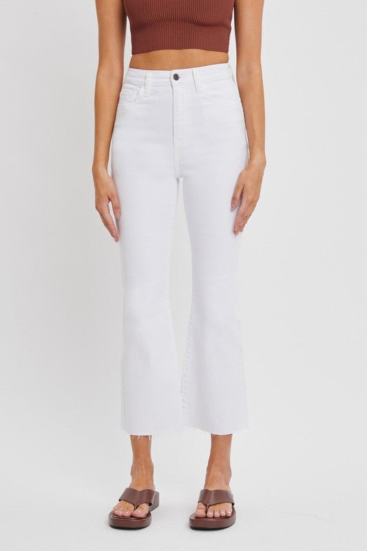 The Janetta Jeans: Cropped White Jeans - MomQueenBoutique