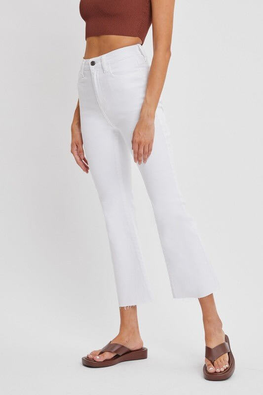 The Janetta Jeans: Cropped White Jeans - MomQueenBoutique