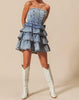 The Jean Dress: Strapless Ruffle Denim Dress - MomQueenBoutique