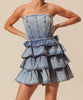 The Jean Dress: Strapless Ruffle Denim Dress - MomQueenBoutique