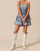 The Jean Dress: Strapless Ruffle Denim Dress - MomQueenBoutique