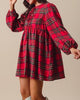 The Joy Dress: Red Plaid Bow Short Christmas Dress - MomQueenBoutique