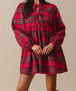 The Joy Dress: Red Plaid Bow Short Christmas Dress - MomQueenBoutique