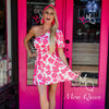 The Joyce Dress: One Shoulder Pink Floral Dress - MomQueenBoutique