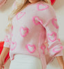 The Juliet Sweater: Soft Pink Heart Valentine Sweater - MomQueenBoutique