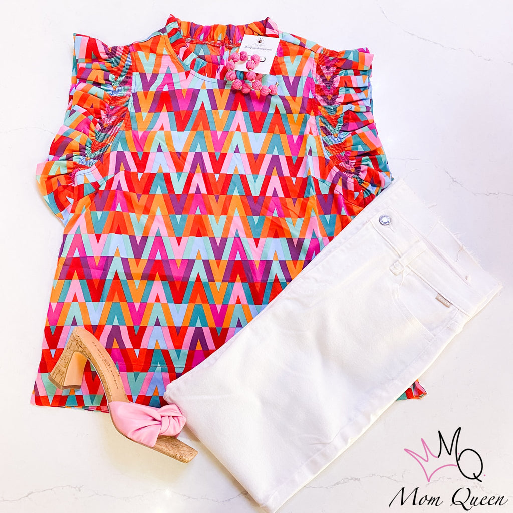 The Kate Blouse: Colorful Sleeveless Blouse - MomQueenBoutique