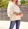 The Keagan Sweater: Cream Short Dolman Sleeve Sweater - MomQueenBoutique