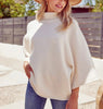 The Keagan Sweater: Cream Short Dolman Sleeve Sweater - MomQueenBoutique