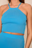 The Kiara Set: Turquoise Halter Midi Skirt Set - MomQueenBoutique