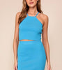 The Kiara Set: Turquoise Halter Midi Skirt Set - MomQueenBoutique