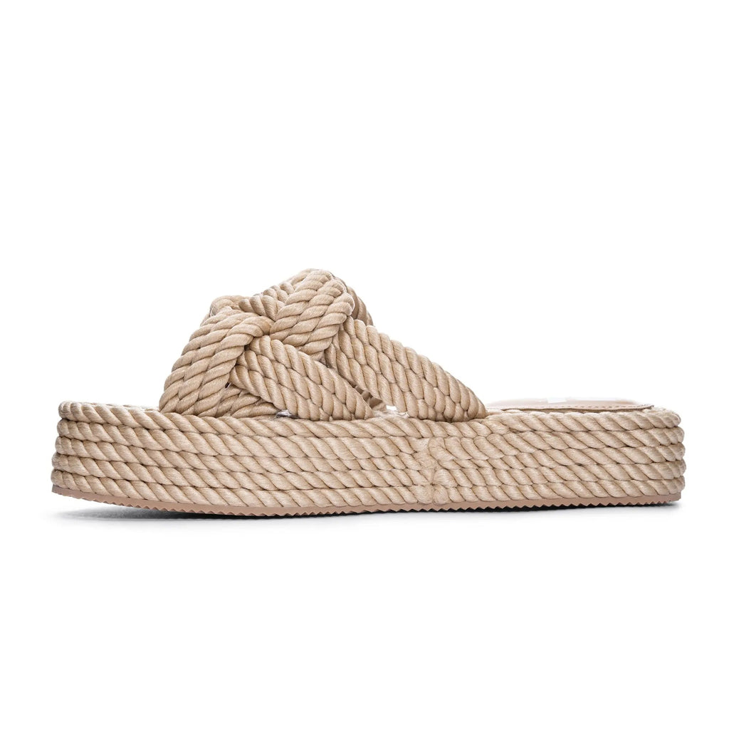 The Knotty Casual Sandal: Rope Platform Summer Slide - MomQueenBoutique
