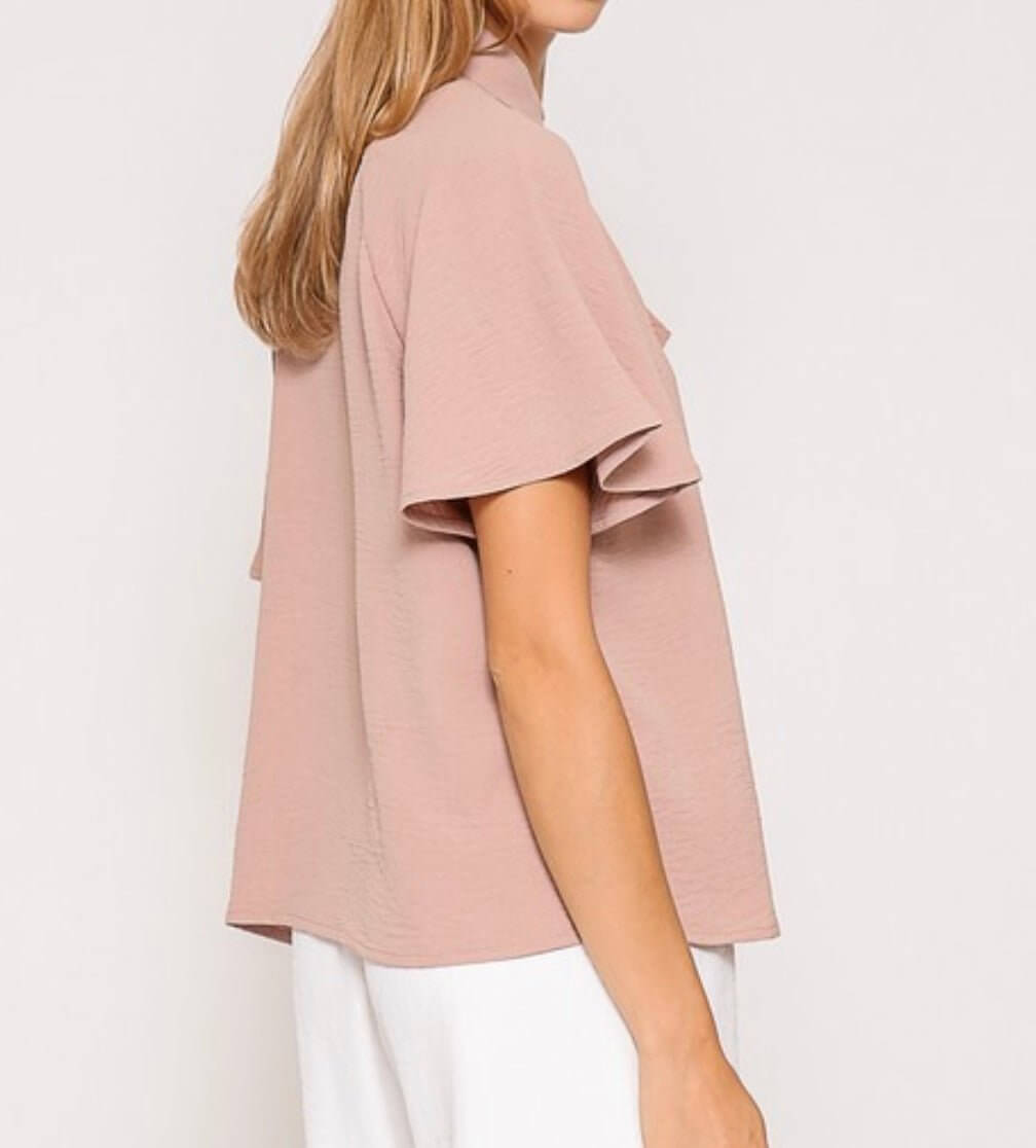 The Laya Blouse: Ribbon Tie Neck Blouse - MomQueenBoutique
