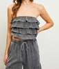 The Leslie Set- Ruffled Top Wide Leg Pant Set - MomQueenBoutique