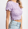 The Lila Top- Geometric Textured Crop Top - MomQueenBoutique