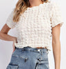 The Lila Top- Geometric Textured Crop Top - MomQueenBoutique