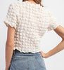 The Lila Top- Geometric Textured Crop Top - MomQueenBoutique